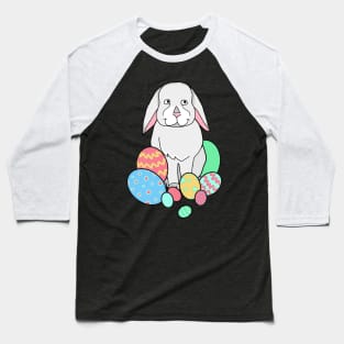 Cute White Easter Bunny Baseball T-Shirt